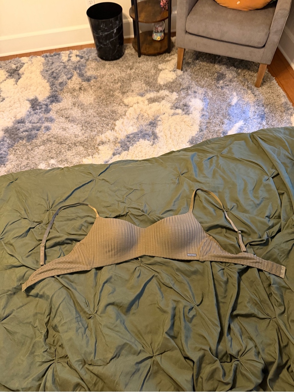 Nautica Olive Green Ribbed Wireless T-Shirt Bra